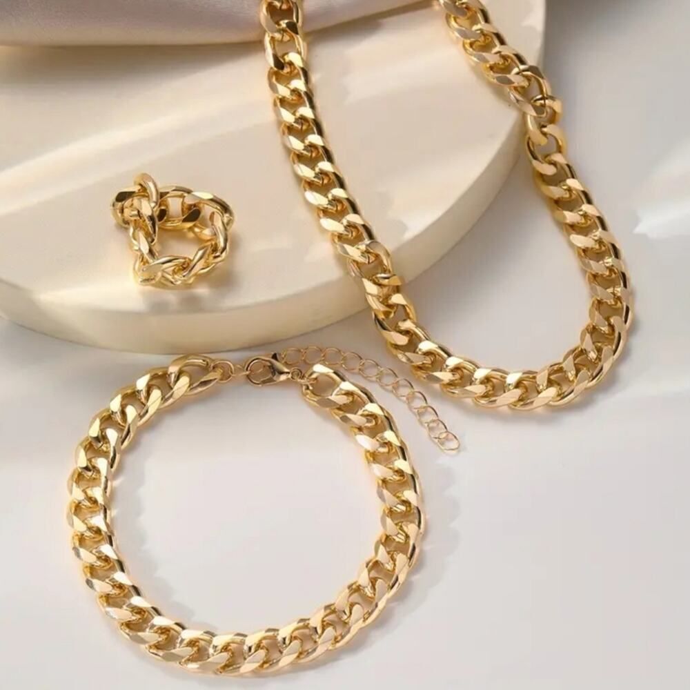 3-Piece Chunky Chain Jewelry Set - Picture 6 of 10